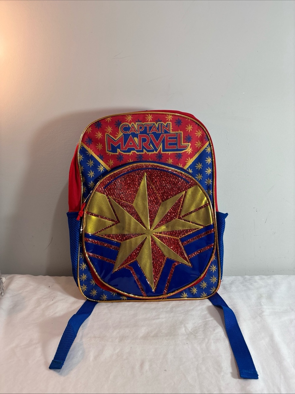 Captain Marvel Endgame Kids Backpack - Blue & Red